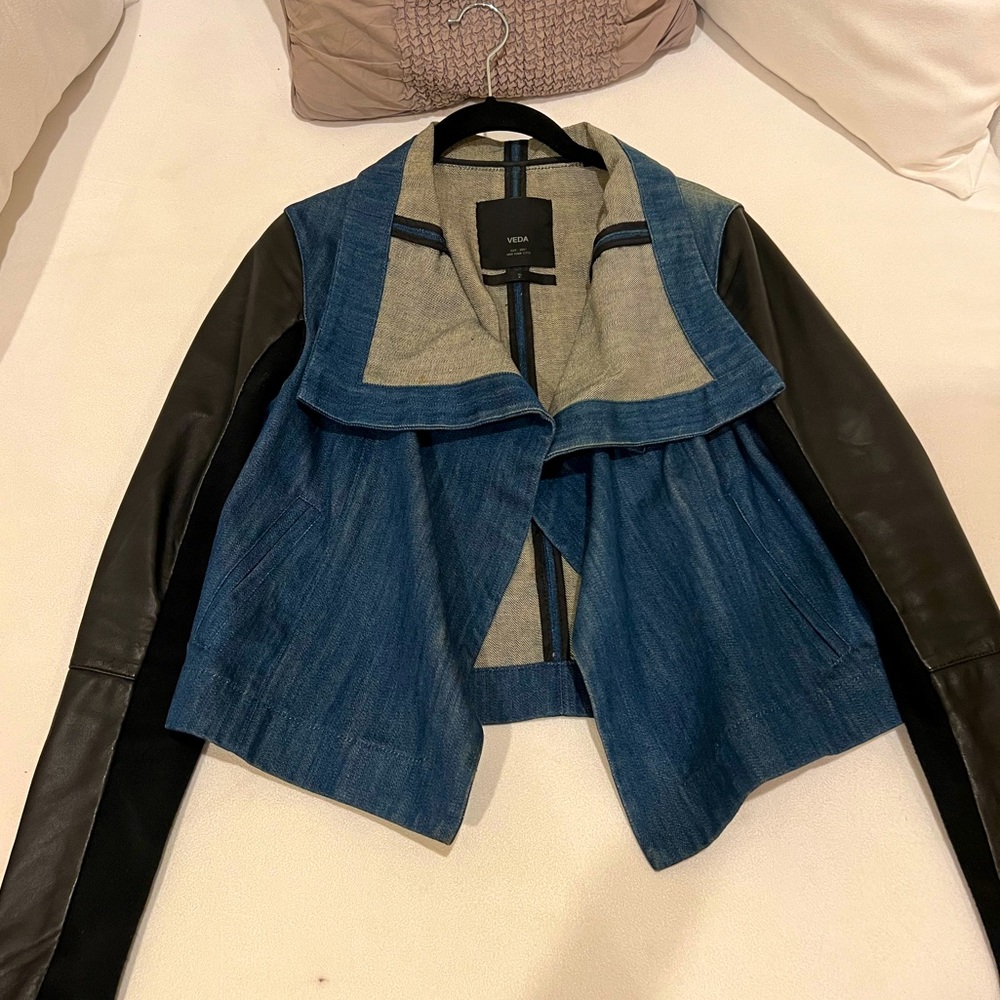 Veda Denim & Leather Jacket